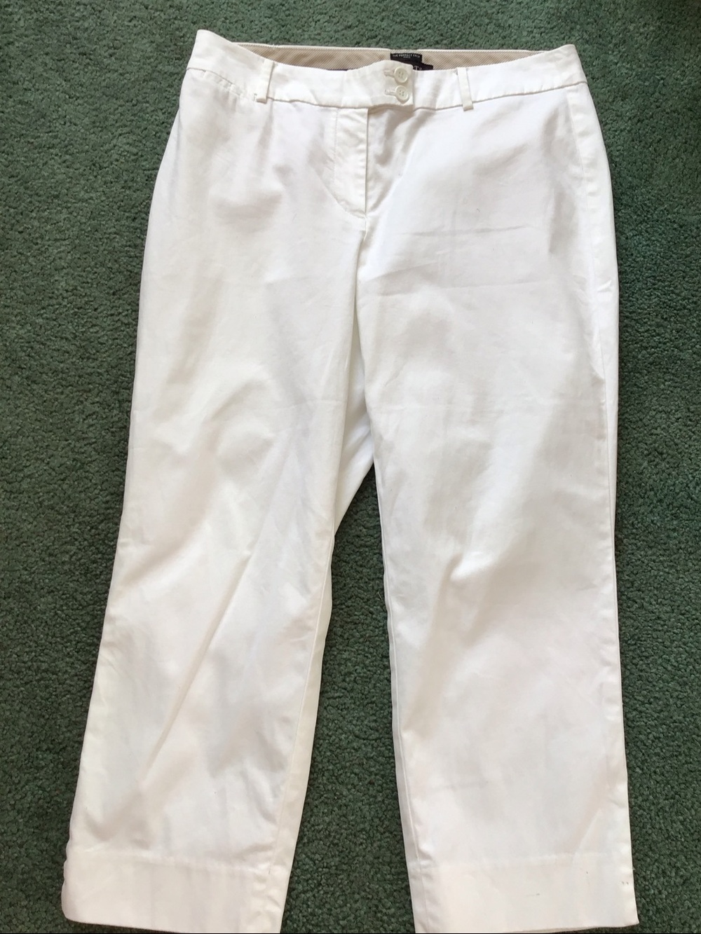 Talbots White Cropped Straight-Leg Pants